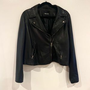 Madewell Washed Leather Motorcycle Jacket: Brass Hardware
